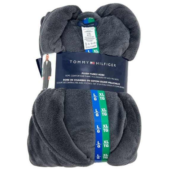 Tommy Hilfiger | Men's Plush Fleece Robe | Dark Grey | Various Sizes - Picture 1 of 2